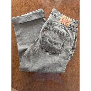 Levi’s Low Pro Straight Capri Cuffed Grey Jeans Women’s Sz 28